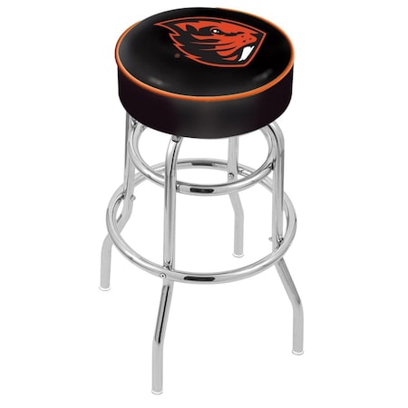 Holland Bar Stool Co 30" Oregon State Cushion Seat, 2-Ring Chrome Swivel Bar Stool L7C130OregSt