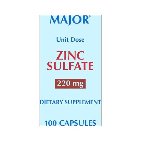 Major Pharmaceuticals Replacement Preparation Zinc Sulfate 220 mg Strength Capsule, 100PK 20555004000