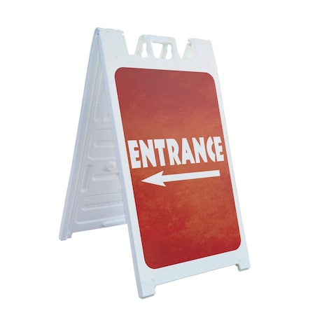 Signmission Entrance, A-Frame & 2 Sign Inserts, Heavy-Duty Plastic Frame SBHD-C-2436-30372