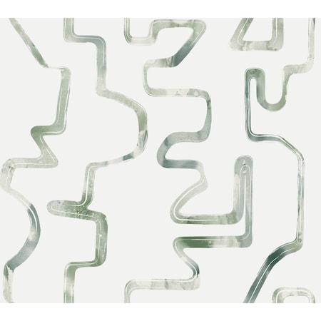 York Wallcoverings Abstract Aura Green and Grey Wallpaper AG2051