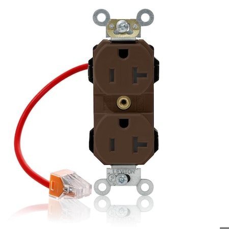 Leviton Straight Blade Receptacle, 5-20R, 20 A, 125V AC, Flush Mount, Self-Grounded M5362-SC