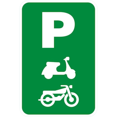 Lyle Parking Scooter And Bike (W/Graphic), 12x18, High Intensity Prismatic, Green G-4399-HI_12x18