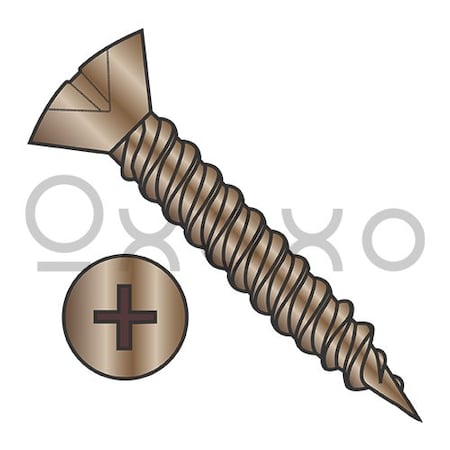 Oxoxo 5-20X5/8 Phil Oval Hinge Screw Twinfast Fine Thread Full Thred Steel Antique Brass Finish, 10000PK 572830