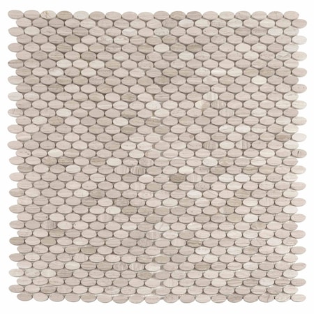 Apollo Tile Beige 11x12 Wooden Grey Marble Polished Floor and Wall Mosaic Tile 4.51 sqft/case, 5PK APLSV88OV1A