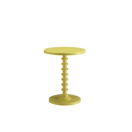 Homeroots 22" Yellow Wood Round Pedestal End Table 286297