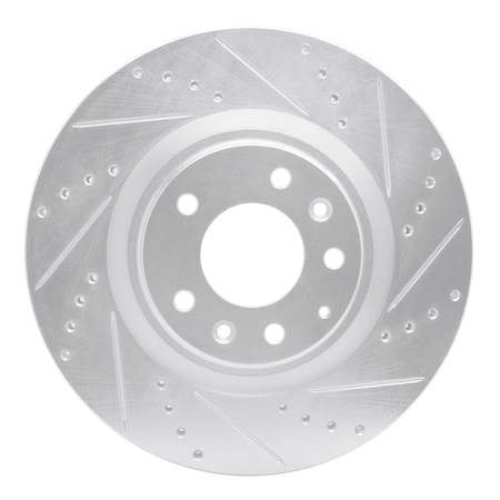 Dynamic Friction Co DFC Brake Rotor - Drilled and Slotted - Silver 631-80043R