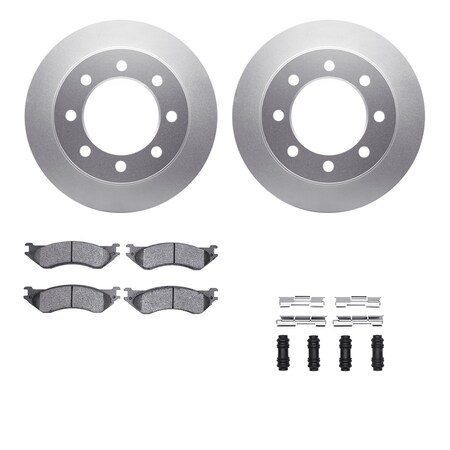 Dynamic Friction Co DFC GEOSPEC Coated Rotor- Heavy Duty Brake Pad includes Hardware 4412-40014