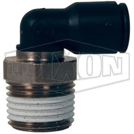 Dixon Legris by Push-In Elbow, 3/8 in x 8 mm Nominal, Male BSPT x Tube, 290 psi Pressure, Nylon, Domestic 31090817