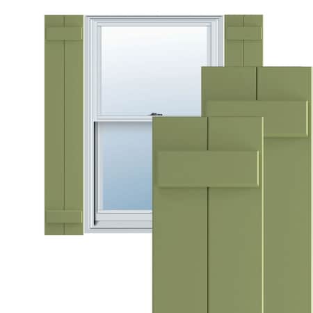 Ekena Millwork True Fit PVC Two Board Joined Board-n-Batten Shutters, Moss Green, 10 3/4W x 80H, PR TFP101BBF11X080MG