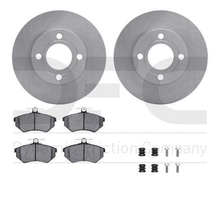 Dynamic Friction Co DFC Rotors with EURO 5000 Ceramic Brake Pads includes Hardware 6612-73031