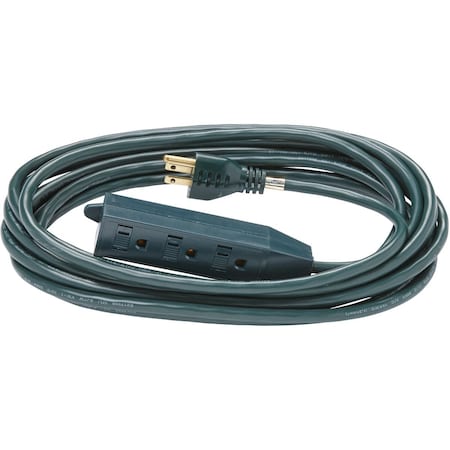 Do It Best 20 Ft. 16/3 3-Outlet Green Extension Cord with Powerblock IP-JTW163-20X-GR