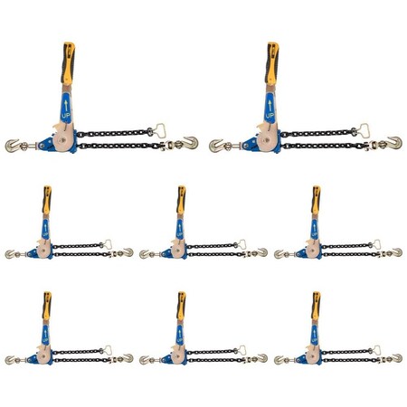 Mytee Products 8PK 5/16in-3/8in Easy Ratcheting Chain Binder w/Up to 36in Chain Take-Up 5400lb WLL, 8PK CB-AEZ-Lx8