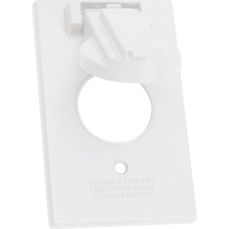 Southwire Single Gang 1.406'' Dia. White Vertical Weatherproof Single Receptacle Cover WCV11W-UPC