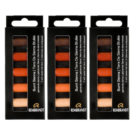 Rembrandt Soft Pastels Micro Sets, Burnt Sienna Per Set, 5 Half Sticks, 3 Sets, 3PK 31820512