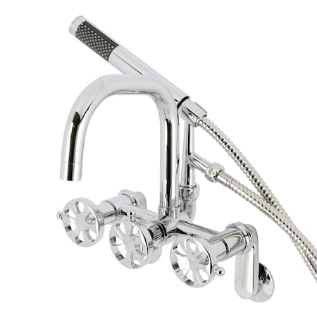 Kingston Brass Wall Mount Clawfoot Tub Faucet, Polished Chrome AE8451RX