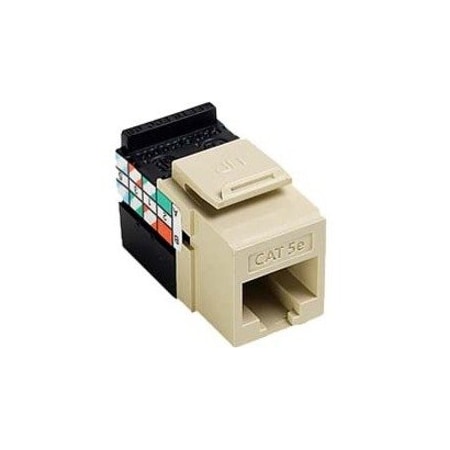 Leviton 1-Port Mod Jack 110 8W8P Utp, T568A/B Cat5E Quickport, Gigamax Ivory 5G108-RI5