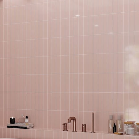Apollo Tile Arte 1.97 in. x 7.87 in. Glossy Pink Ceramic Subway Wall and Floor Tile 6.46 sq. ft./case 60-pack RID88PNKGLA