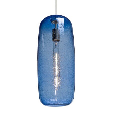 Besa Lighting Besa Pinot 13 Pendant, Blue Bubble, Satin Nickel Finish, 1x 60W MAX E26 Base 1JT-PINOT18BL-SN