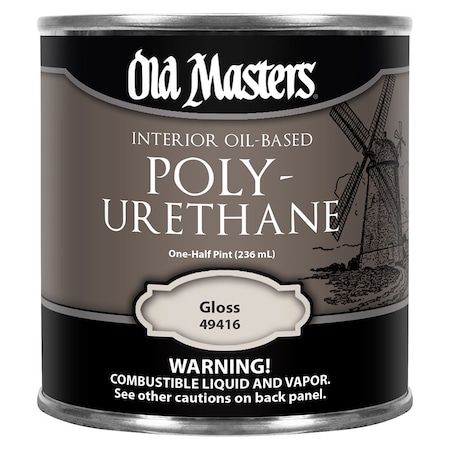 Old Masters 1/2 Pt Clear Polyurethane Interior Oil-Based Finish, Gloss 49416