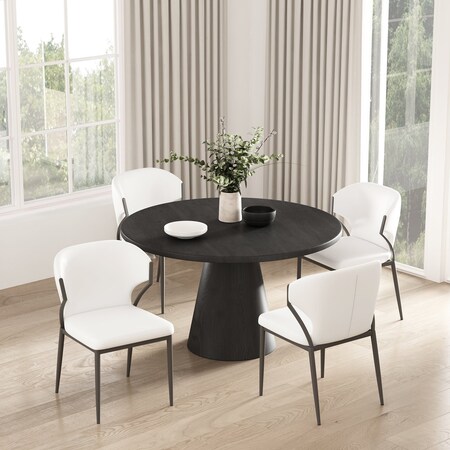 Manhattan Comfort Kirsten Dining Chair in White, 4PK 2-DC098-WH