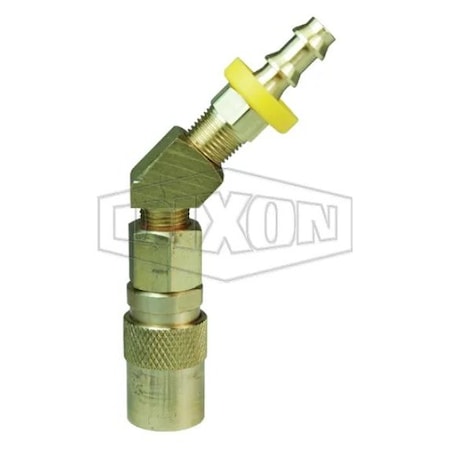 Dixon DQC CM Industrial Mold Interchange Valved Coupler, 1/2 in Nominal, Push-Loc Barb, Brass 3CM4B4-B