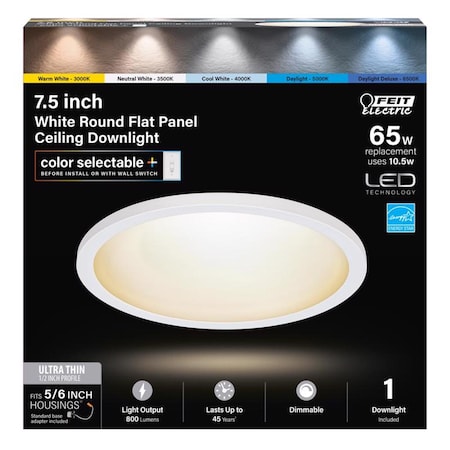 Feit Electric Feit EDGELIT Frost Warm White 7.5 in. W Aluminum LED Retrofit Recessed Lighting 10.5 W 74206/6WYCA