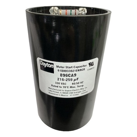 Dayton MotorStartCapacitorwithResistor, Round 896CA9