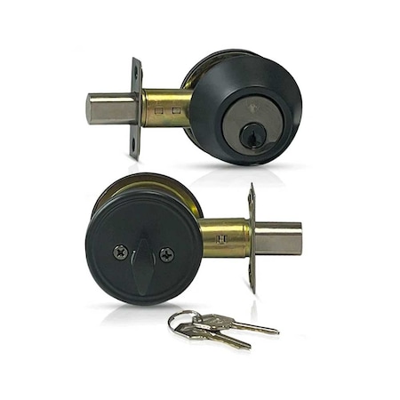 Ecs Hardware Durable Single Cylinder Deadbolt Lock, Oil Rubbed Bronze, Grade 3 SC1/KW1 ECSH-RDB301-ORB-KW1