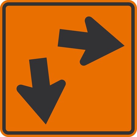 Lyle W12-1, Double Down Arrow Symbol, 30x30, Diamond Grade, Yellow G-15179-DG_30x30