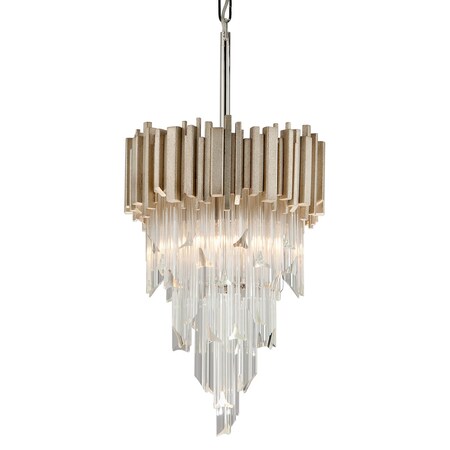 Corbett Lighting Mystique 3 Light Pendant 12.25 In. Modern Silver Leaf 226-43