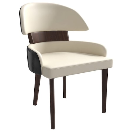 Leisuremod Ethos Collection Modern Wooden Dining Chair in Black/Cream EDC50BLCR
