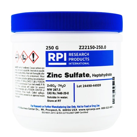 Rpi Zinc Sulfate Heptahydrate, 250 Grams Z22150-250.0