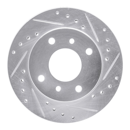 Dynamic Friction Co DFC Brake Rotor - Drilled and Slotted - Silver 631-67027R