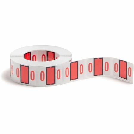 Smead NUMERICAL END TAB FILE FOLDER LABELS, 0, 1 X 1.25, WHITE, 500/ROLL 67370