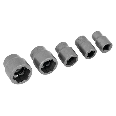 Performance Tool 5 pc. 3/8 in. Dr. Bolt Extractor Set, Stripped Bolt Remover, SAE/Metric W38918