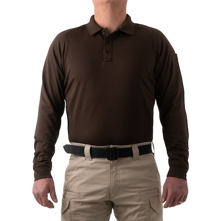 First Tactical PERFORMANCE POLO LONG SLEEVE, 100% Polyester, Button, 1 Pocket(s), Kodiak Brown, 5XL 111503