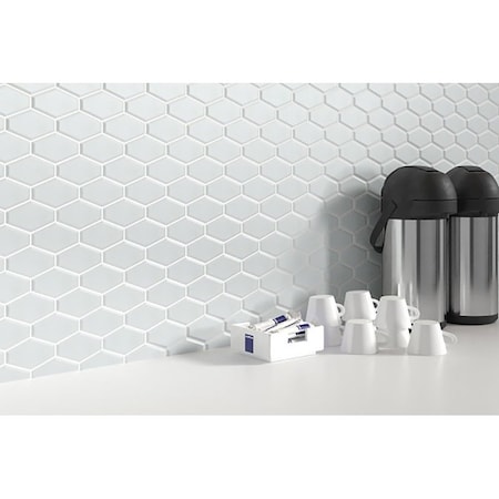 Emser Tile Reward Series Porcelain Mosaic Tile, 11 in L Tile, 10 in W Tile, Pressed Edge, White, 10PK F27REWAWH1011MHW