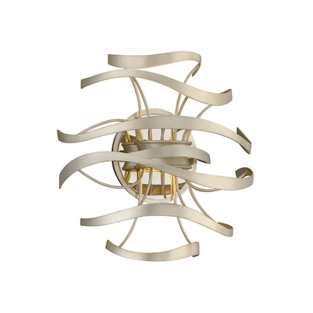 Corbett Lighting Calligraphy 2 Light Wall Sconce 12 In. Silver Leaf 213-12-SL/SS