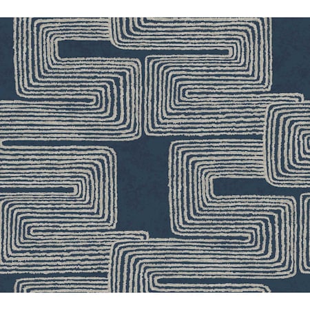 York Wallcoverings Zulu Thread Midnight and Silver Wallpaper AG2033