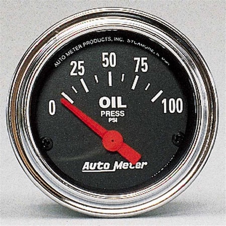 Auto Meter 2522 Traditional Chrome Electric Oil Pressure Gauge - 2.06 in. ATM2522