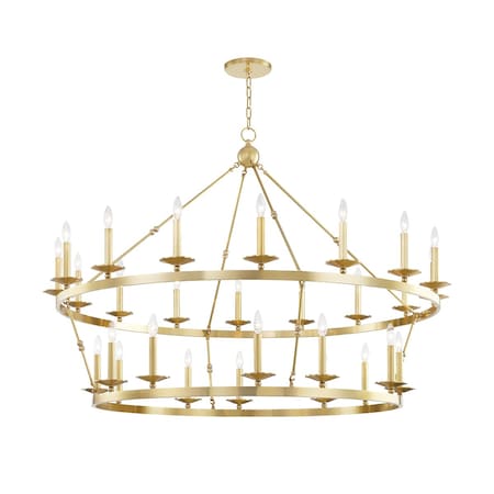 Hudson Valley Lighting Allendale 28 Light Chandelier 58 In. Aged Brass 3228-AGB