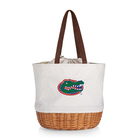 Picnic Time Family Of Brands NCAA Florida Gators Coronado Canvas and Willow Basket Tote - Picnic Bag 203-00-187-164-0