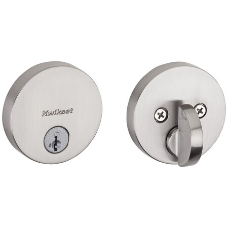 Kwikset SmartKey Satin Nickel Zinc Single Cylinder Deadbolt 92580-016