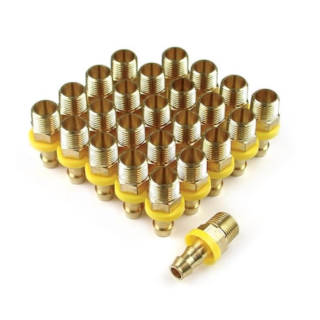 Distraccion 0.37 x 0.37 in. Push on Barb x Male Hose Fitting - 25 Piece DI1839364