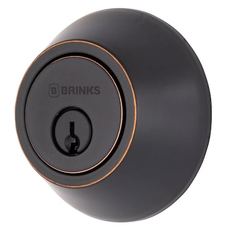 Brinks Raleigh Series Transitional Round Single Cylinder Deadbolt Tuscan Bronze Finish E2401-150