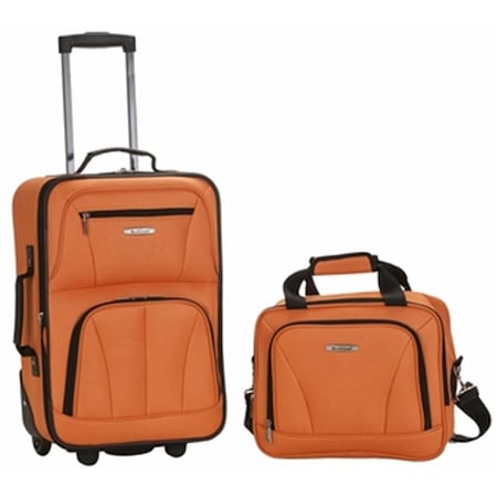 Rockland 2 PC LUGGAGE SET - ORANGE F102-ORANGE