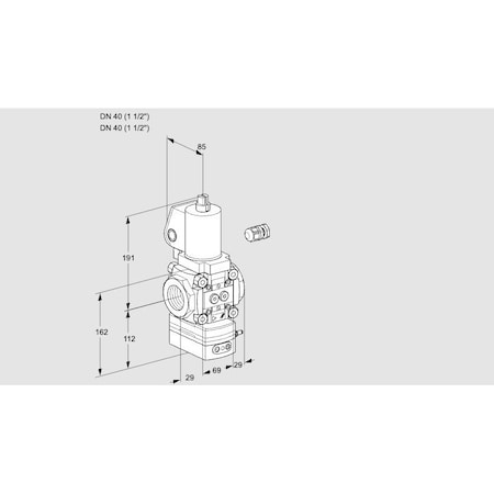 Honeywell Kromschroder Gas Pressure Regulator with Solenoid Valve, 500 mbar, DN 15, 24V DC KS88025747