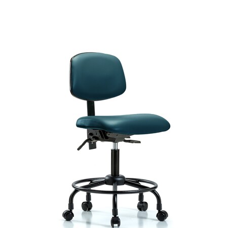 Blue Ridge Ergonomics Vinyl Chair, Desk, Round Tube Base, Tilt, Casters, Royal BR-VDHCH-RT-T1-A0-RC-8801