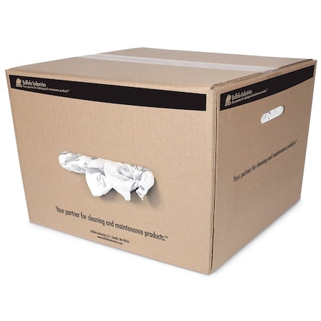 Buffalo 40 Lbs 10519 White Recycled T-Shirt Wipers Cloth Rags, Boxed 10518