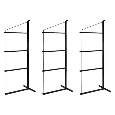 Mytee Products 3 Pack 4 Tier Shipping Container Shelving Bracket w/ Hooks - 19inx77 1/2in, 551 lbs WLL, 3PK CNT-SHELF4x3
